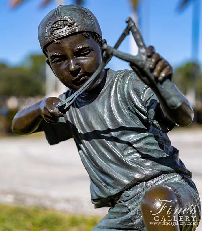 Bronze Statues  - Sling Shot Boy - BS-873